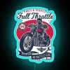 Full Throttle Choppers Ride Vintage Garage Custom Motorcycle Club Adventure Biker Lifestyle RGB Neon Sign - Image 2