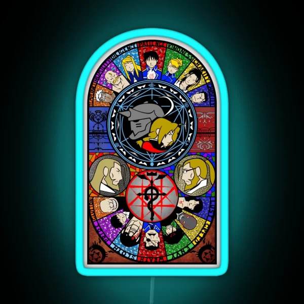 Fullmetal Alchemist Stained Glass RGB Neon Sign