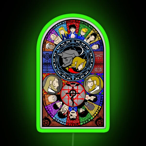 Fullmetal Alchemist Stained Glass RGB Neon Sign