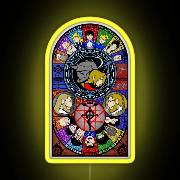 Fullmetal Alchemist Stained Glass RGB Neon Sign
