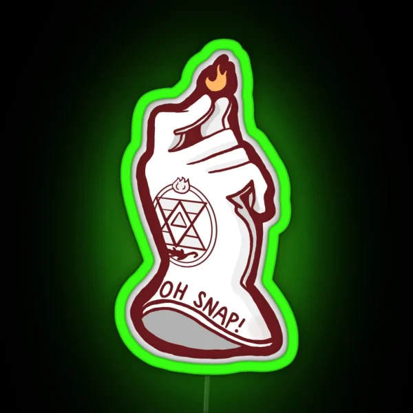 Fullmetal Roy Mustang OH SNAP Art RGB Neon Sign