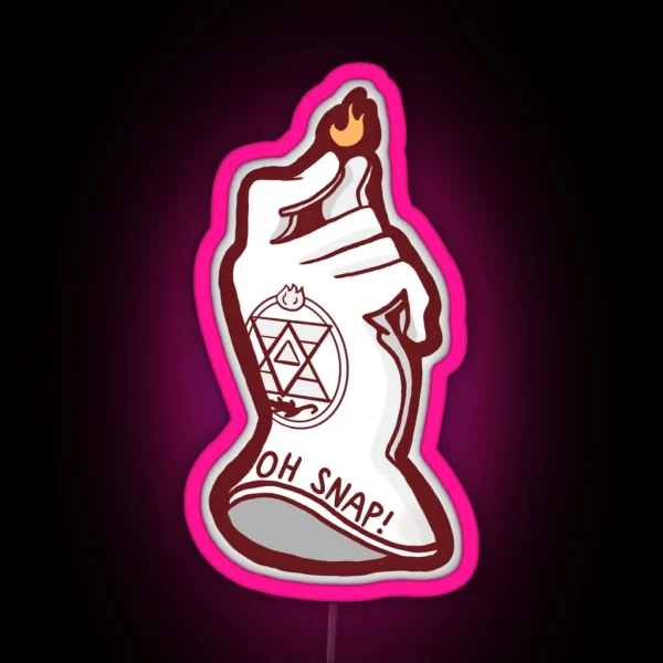 Fullmetal Roy Mustang OH SNAP Art RGB Neon Sign