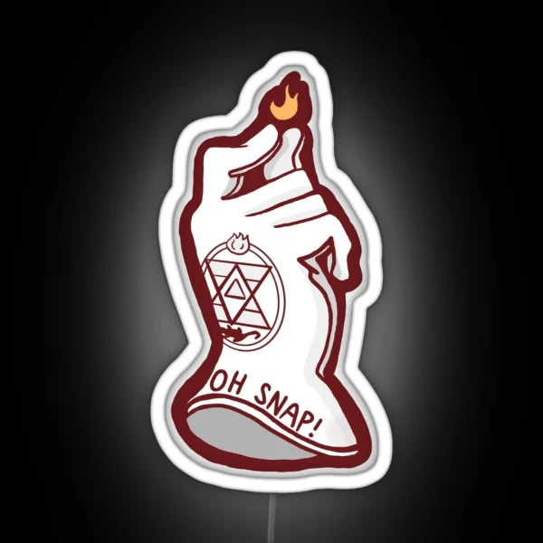 Fullmetal Roy Mustang OH SNAP Art RGB Neon Sign