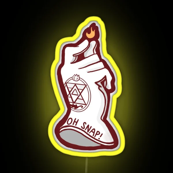 Fullmetal Roy Mustang OH SNAP Art RGB Neon Sign