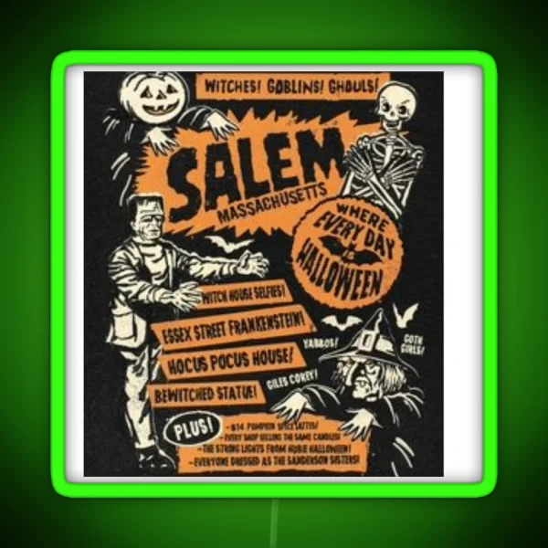 Fun Halloween Iconic Characters RGB Neon Sign