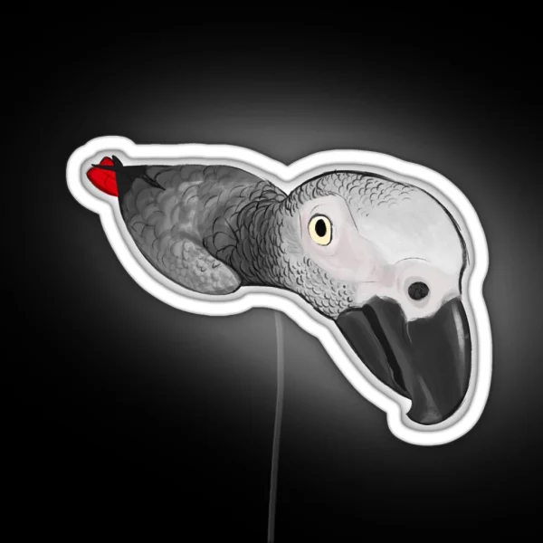 Funky Angle African Grey RGB Neon Sign