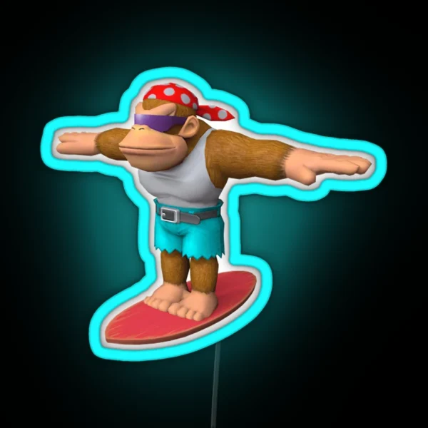 Funky Kong T Pose RGB Neon Sign