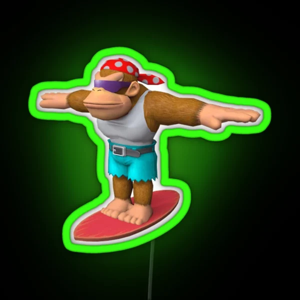 Funky Kong T Pose RGB Neon Sign