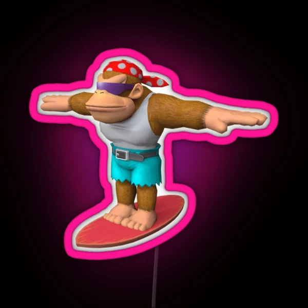 Funky Kong T Pose RGB Neon Sign