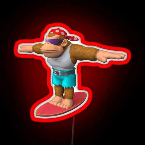 Funky Kong T Pose RGB Neon Sign