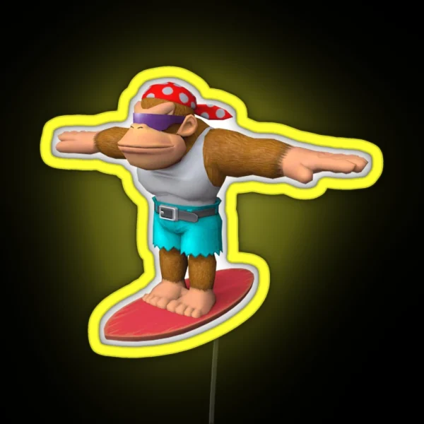 Funky Kong T Pose RGB Neon Sign