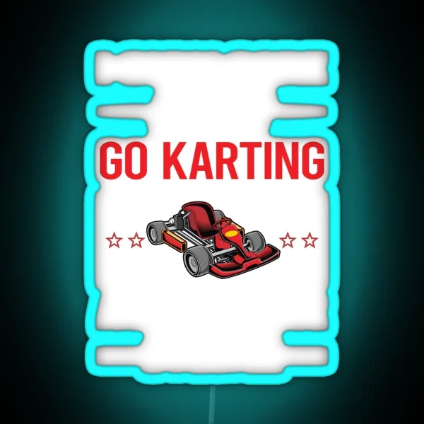 Funny 3 People Go Karting Kart RGB Neon Sign