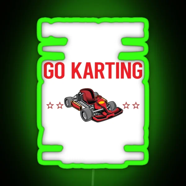 Funny 3 People Go Karting Kart RGB Neon Sign