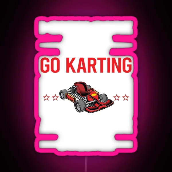 Funny 3 People Go Karting Kart RGB Neon Sign