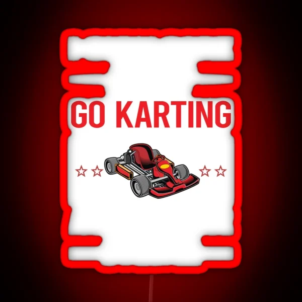Funny 3 People Go Karting Kart RGB Neon Sign