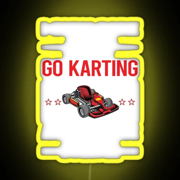 Funny 3 People Go Karting Kart RGB Neon Sign
