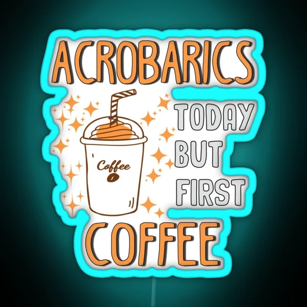 Funny Acrobatics Coffee Lover RGB Neon Sign