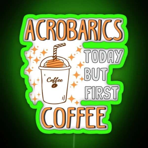 Funny Acrobatics Coffee Lover RGB Neon Sign