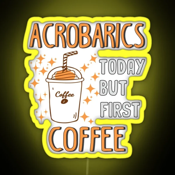 Funny Acrobatics Coffee Lover RGB Neon Sign