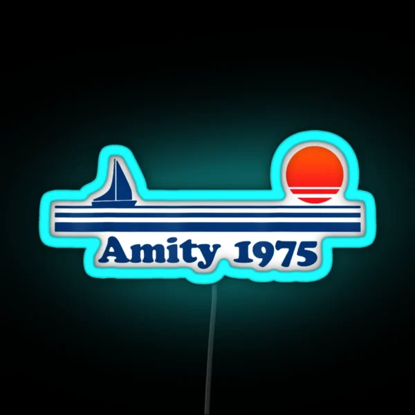 Funny Amity Island Bait And Tackle Retro RGB Neon Sign
