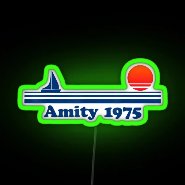 Funny Amity Island Bait And Tackle Retro RGB Neon Sign