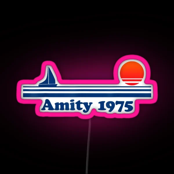 Funny Amity Island Bait And Tackle Retro RGB Neon Sign