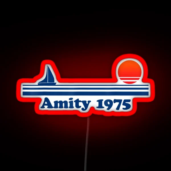 Funny Amity Island Bait And Tackle Retro RGB Neon Sign