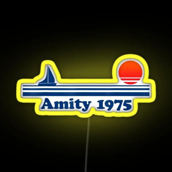 Funny Amity Island Bait And Tackle Retro RGB Neon Sign