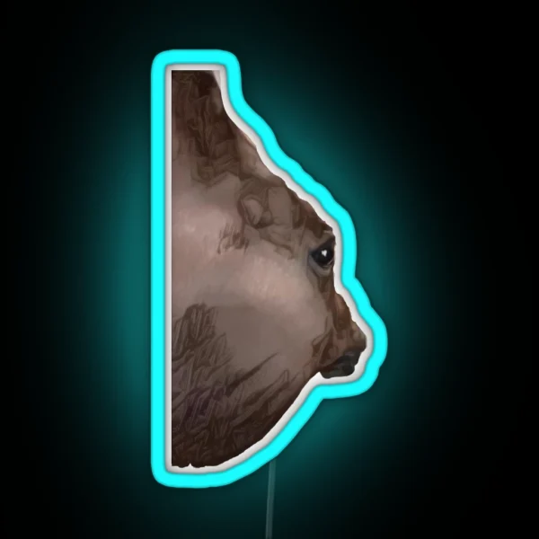 Funny Angle Horse Side Eye Meme RGB Neon Sign