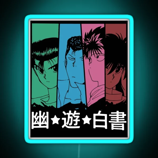 Funny Art Love Yuyu Hakusho Manga Anime Characters RGB Neon Sign
