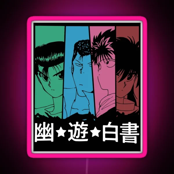 Funny Art Love Yuyu Hakusho Manga Anime Characters RGB Neon Sign
