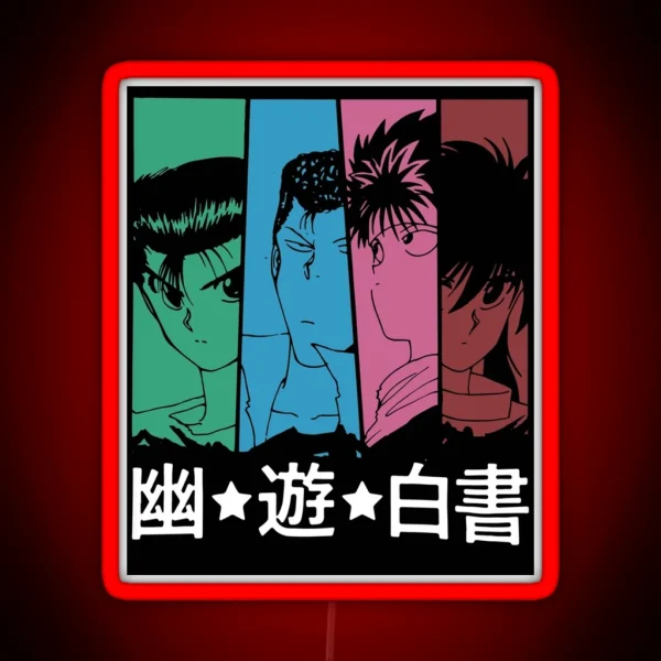Funny Art Love Yuyu Hakusho Manga Anime Characters RGB Neon Sign