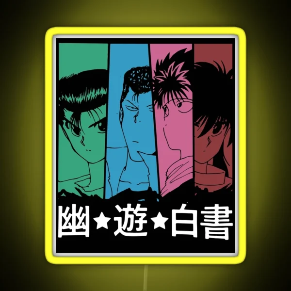 Funny Art Love Yuyu Hakusho Manga Anime Characters RGB Neon Sign