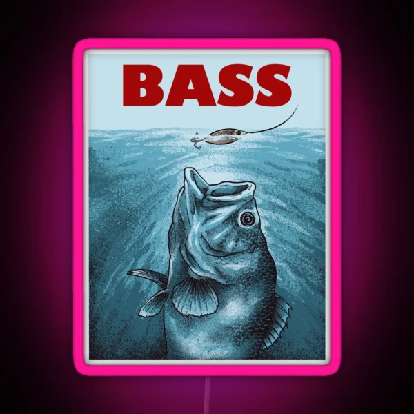 Funny Bass Fishing Led Largemouth Bass Fishing Tee Led RGB Neon Sign