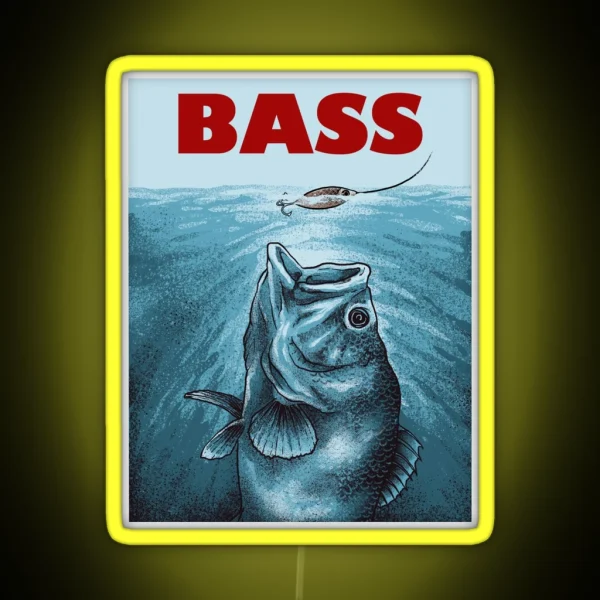 Funny Bass Fishing Led Largemouth Bass Fishing Tee Led RGB Neon Sign