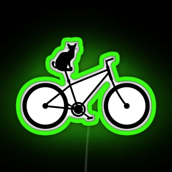 Funny Bicycle Cat Cyclist Gifled RGB Neon Sign