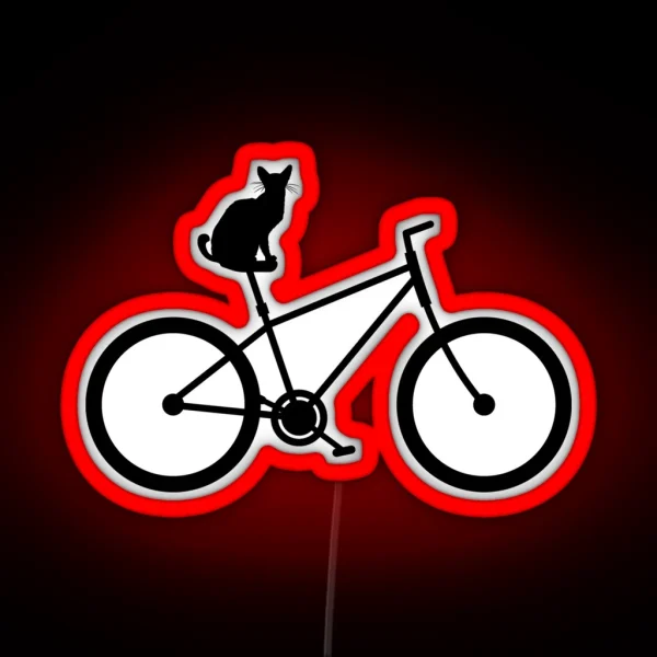 Funny Bicycle Cat Cyclist Gifled RGB Neon Sign