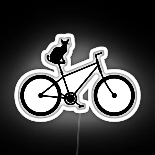 Funny Bicycle Cat Cyclist Gifled RGB Neon Sign