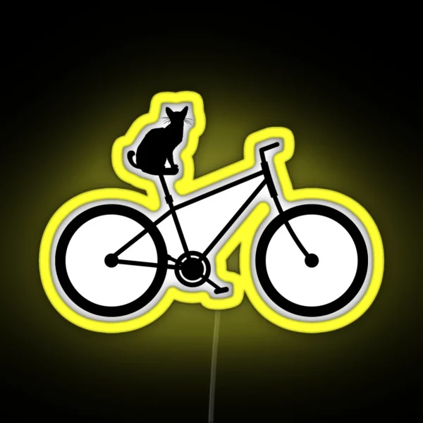 Funny Bicycle Cat Cyclist Gifled RGB Neon Sign