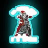 Funny Biker Santa Claus Riding A Bike Motorcycle Christmas Gifts RGB Neon Sign - Image 2