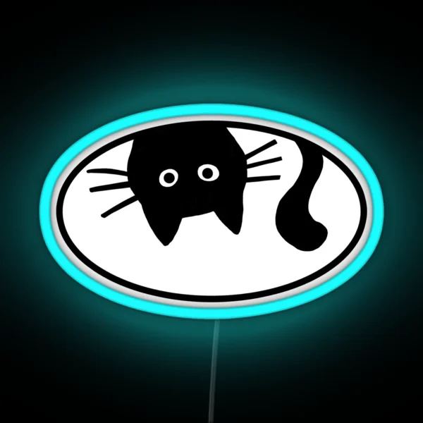 Funny Black Cat RGB Neon Sign