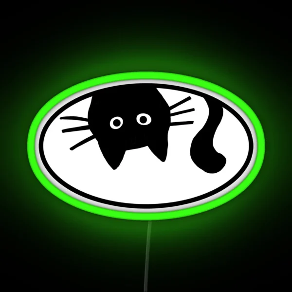 Funny Black Cat RGB Neon Sign