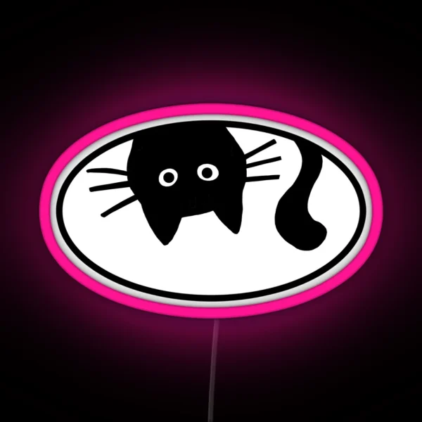 Funny Black Cat RGB Neon Sign