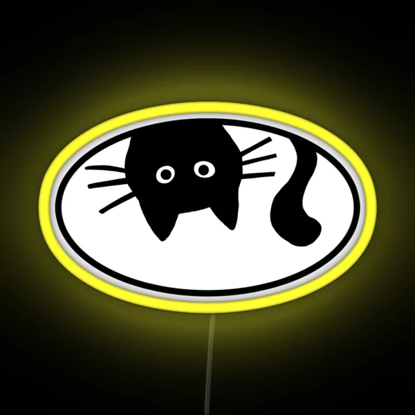 Funny Black Cat RGB Neon Sign