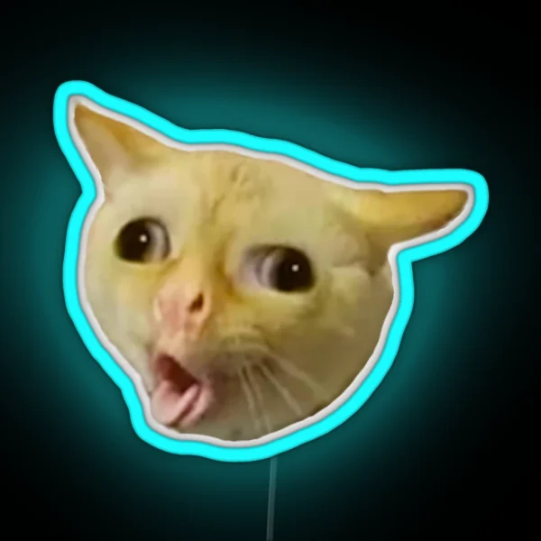 Funny Cat Coughing Meme RGB Neon Sign