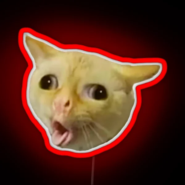 Funny Cat Coughing Meme RGB Neon Sign