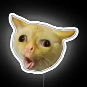 Funny Cat Coughing Meme RGB Neon Sign