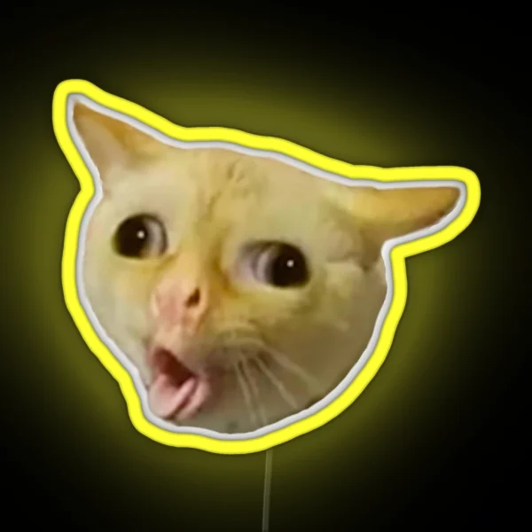 Funny Cat Coughing Meme RGB Neon Sign