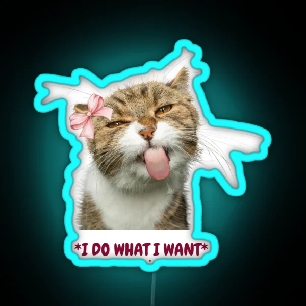 Funny Cat RGB Neon Sign