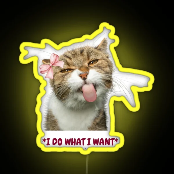 Funny Cat RGB Neon Sign
